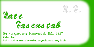 mate hasenstab business card
